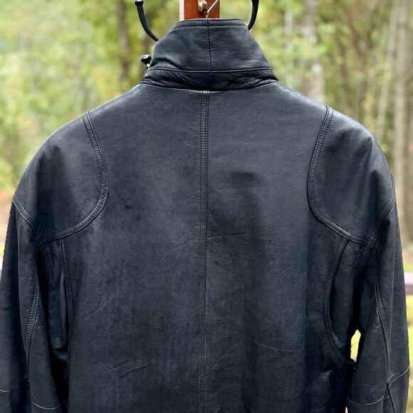 John Ashford 90s VTG Soft Black Leather Jacket, Lived-In, Relaxed Fit Men's L - Picture 10 of 15